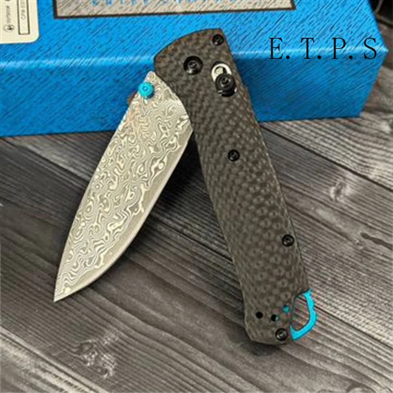 Lock Knives BM 535 Bugout Folding Pocket Knife Damascus Steel Carbon Fiber Handle Hunting Outdoor Knife Camping Survival Tools