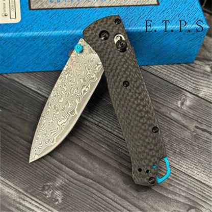 Lock Knives BM 535 Bugout Folding Pocket Knife Damascus Steel Carbon Fiber Handle Hunting Outdoor Knife Camping Survival Tools