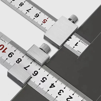 New Protable Accurate Positioning Woodworking Tools Carpentry Steel Ruler Positioning Limit Block Measuring Marking Gauge