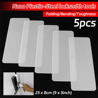 5PCS/Set Plastic Hardness-Locksmith Steel Sheet Insertion Tools Nano Plastic Steel Bypass DIY Lock Tools Opener Repair Tools