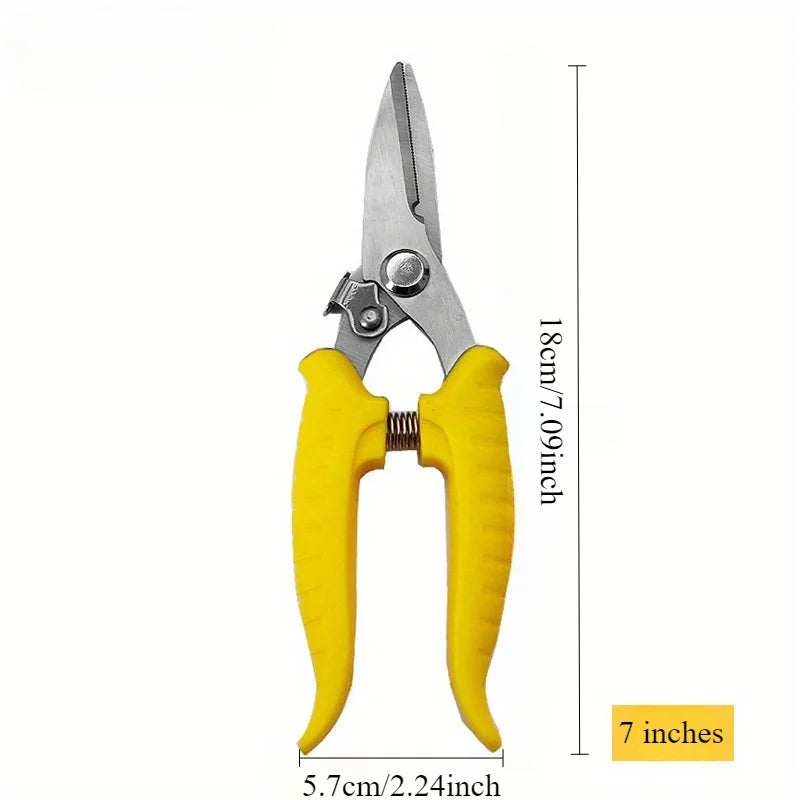 1pc Heavy-Duty Stainless Steel Scissors Precise Metal Sheet Cutting, PVC Pipe Cutting, And Industrial-Grade Shearing - Durable