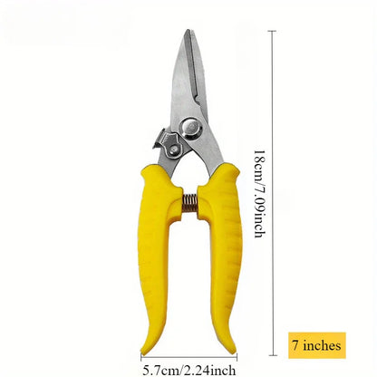 1pc Heavy-Duty Stainless Steel Scissors Precise Metal Sheet Cutting, PVC Pipe Cutting, And Industrial-Grade Shearing - Durable