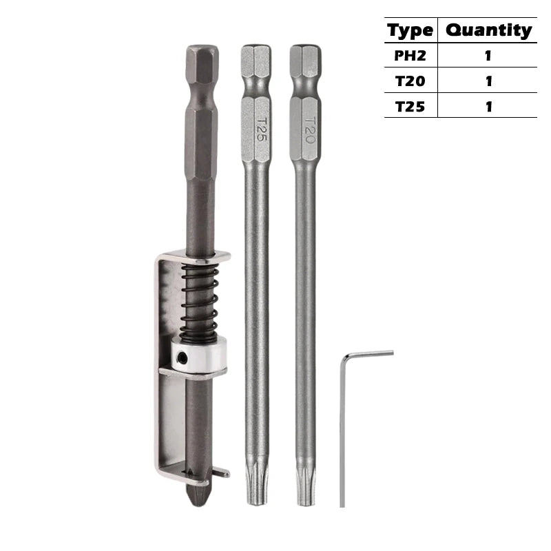 iLMH Spring-loaded Screw Holder Bit, Anti-Drop Screw Fixing Bit Power Tool Accessories, Drill Bit Holder for PH2 T20 T25 Screw