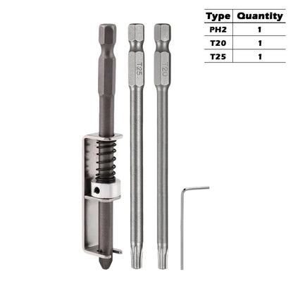 iLMH Spring-loaded Screw Holder Bit, Anti-Drop Screw Fixing Bit Power Tool Accessories, Drill Bit Holder for PH2 T20 T25 Screw