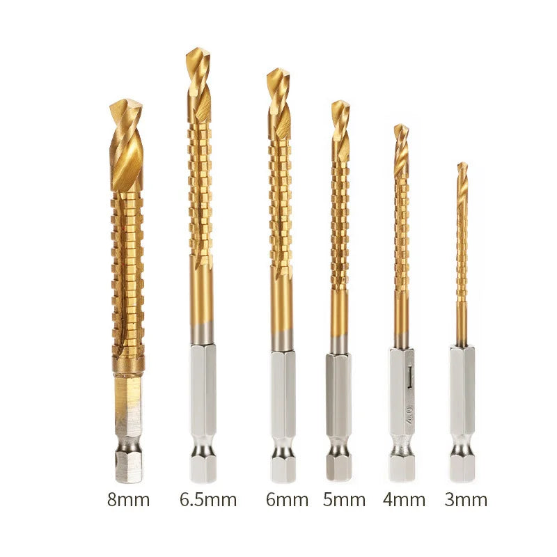 3/6Pcs Wood Drill Bits 6.5mm 6mm 8mm High Speed Steel