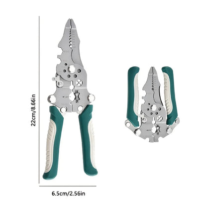 Foldable wire stripper, pulley design multi-function electrician wire splitter wire winding pliers crimping pliers hand tool