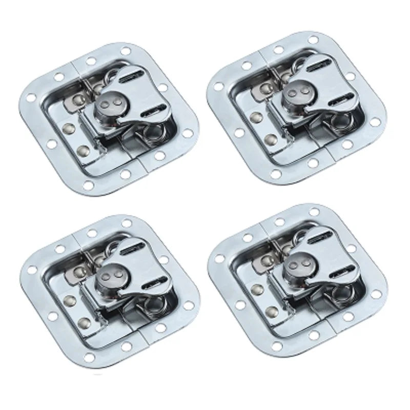 4 Sets 82*77mm Butterfly Lock Road Flight Case Tool Box Air Box Lock Luggage Butterfly Hasp Latch Hardware Fitting Padlockable