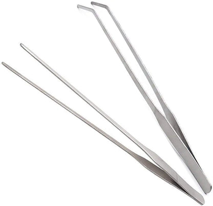 1pc Straight/Elbow Stainless Steel Tank Tweezers Pliers Aquarium Tool Fish Tank Aquatic Plants Forceps Clip for Cleaning Tool