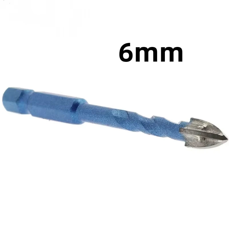 6Pcs Dry Drill Core Bit Set Spiral Groove Brazed Drill Bit Hex Shank Hole Saw for Ceramic Tile Granite Marble