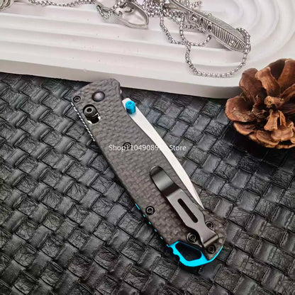 535-3 Survival Utility BM Folding Pocket Knife Multi-purpose Carbon Fiber Handle Camping Bushcraft Hiking EDC Tools Jackknife