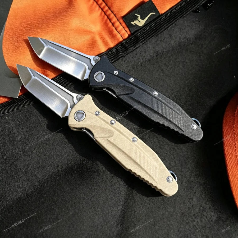 Multi-functional Folding Knife D2 Steel Blade G10 Handle Ergonomic Grip Outdoor Camping Hiking Fishing EDC Fruit Knife Cutting Tool