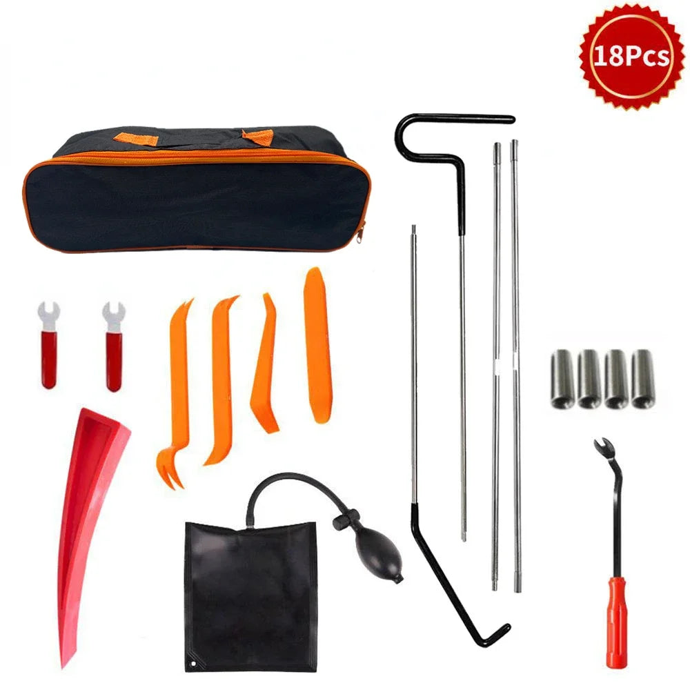 PWS Auto Tool Kit Door Open Grabber Lockout Lock Pick Set Long Range Reach Hooking Key Lost In Truck Air Wedge Bag Pump Car Tool