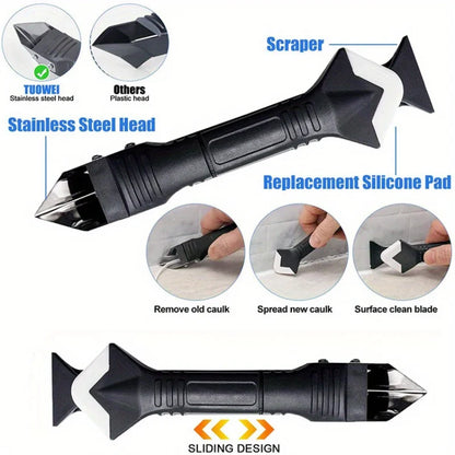 5-in-1 Silicone Caulking Tool | Sealant Finishing Tool | Glue Angle Scraper Tool For Window And Sink Renovations