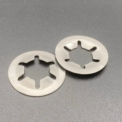 Bulk Pack 20/100pcs Stainless Steel Star Lock Plum Bearing Retaining Rings M3-M12 Sizes Flower Washer Clips for Hardware & Tools