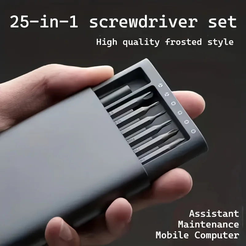 25 in 1 mini screwdriver set, flat head and cross shaped small screwdrivers, suitable for electronic products