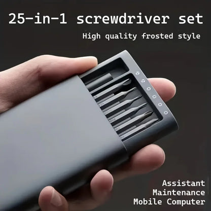 25 in 1 mini screwdriver set, flat head and cross shaped small screwdrivers, suitable for electronic products