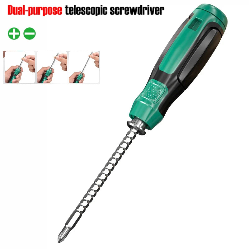 Double Head Telescopic Screwdriver Dual-purpose Slotted Phillips Nut Key SL PH Screw Driver Home Repair Maintenance Hand Tools
