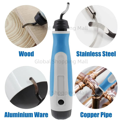Deburring Tool Set NG1000 with 11 High Speed Steel Swivel Blades 360 Degree Rotary Head for Metal Resin Alu Copper Plastic PVC