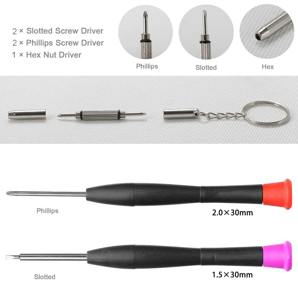 1000PCS Eyeglass Repair Kit, Stainless Steel Screws & Nuts Set with Mini Screwdriver & Tweezers for Glasses/Watch/Electronics