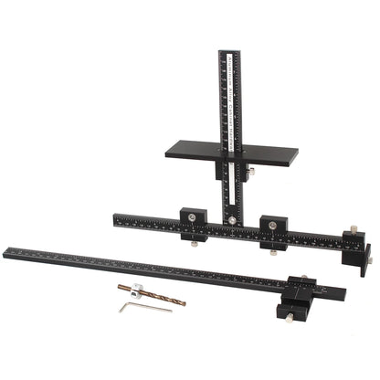 Adjustable Cabinet Hardware Jig Tool Aluminum Alloy Jig for Easy Installation of Handles and Knobs on Doors and Drawers with bit