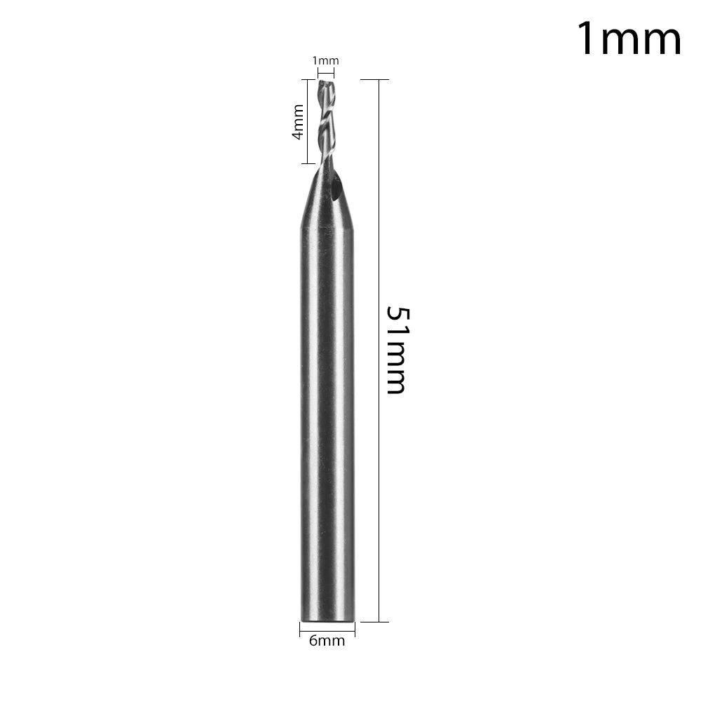 1/5pcs Steel 1-12mm Machine Tool Wood-Cutter Tools Woodworking Drill Bits CNC Straight Shank Milling Cutters Mill Cutter