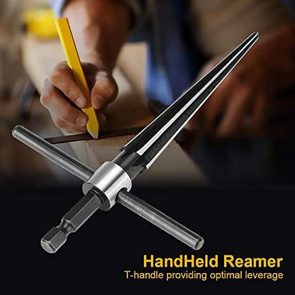 T Handle Tapered Tool Drill Bit Bridge Pin Hole Hand Held Reamer 6 Flute Chamfer Reaming Woodworker Cutting Tool Core  5-16mm