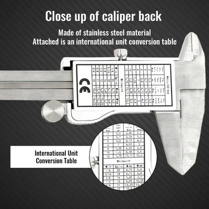 6 Inch 150mm Digital Vernier Caliper Stainless Steel Micrometer Measuring Tool Depth Ruler