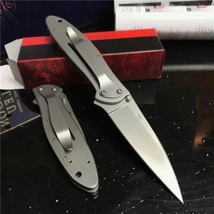 KS Leek 1660 Aluminum Folding Knife with 8Cr13Mov Blade Window Breaker Self-defense and Protection Tool Outdoor Fishing Knife