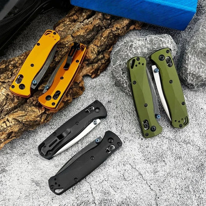 533BK-2 Mini Bugout Folding Knife D2 Blade Aluminum Outdoor Camping and Home Use Multi-functional Knife Practical Cutting Knife