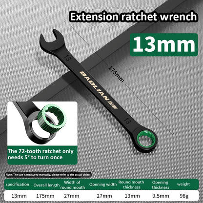 Dual-Purpose Wrench Fast Plum Blossom Ratchet Wrench Industrial Grade 72 Tooth Labor-Saving, Fast and Durable Dual-use Wrench