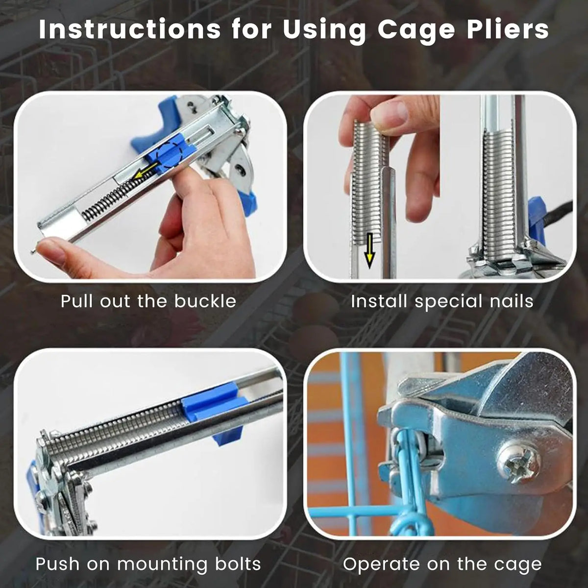 Hog Ring Plier Tool/ 600pcs M Clips Staples Chicken Mesh Cage Wire Fencing Caged Clamp Ring Plier Fencing Manual Plier Universal