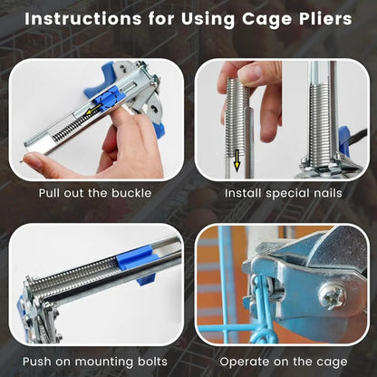 Hog Ring Plier Tool/ 600pcs M Clips Staples Chicken Mesh Cage Wire Fencing Caged Clamp Ring Plier Fencing Manual Plier Universal