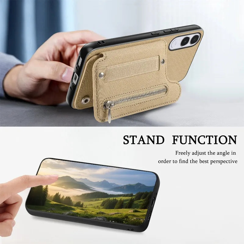 Flip Wallet Card Cover For Vivo V70 FE Leather Elasticity Wristband Magnetic Shockproof Case For Vivo V70FE Stand Phone Shell