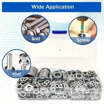 900 - Piece 304 Stainless Steel Washer Set, Made of Durable Material, Polished and Electroplated, Won't Damage the Surface of Fa