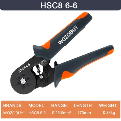 Ferrule Crimping Tool or Tool Kit,HSC8 6-6A/6-4A Ratchet Mini Electrical Clamp,for Tubular Terminal,WOZOBUY Brand Hardware Tool