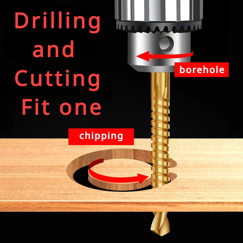 3/6Pcs Wood Drill Bits 6.5mm 6mm 8mm High Speed Steel
