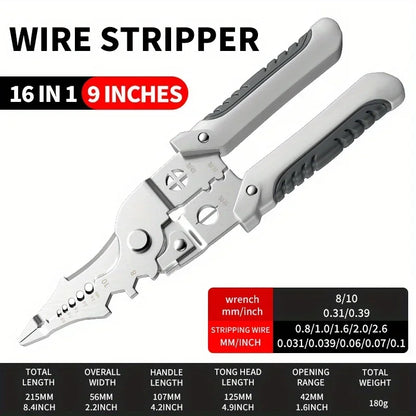 Multifunctional Wire Stripper, Electrician Crimping & Cutting Pliers, Universal Hardware Tool