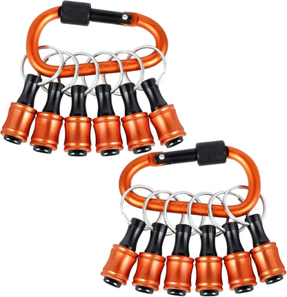 12PCS Bit Holders 1/4 Socket,Screwdriver Bit Holder for Impact Driver Drill Bit Keychain Extension Bar Quick Release Easy Change