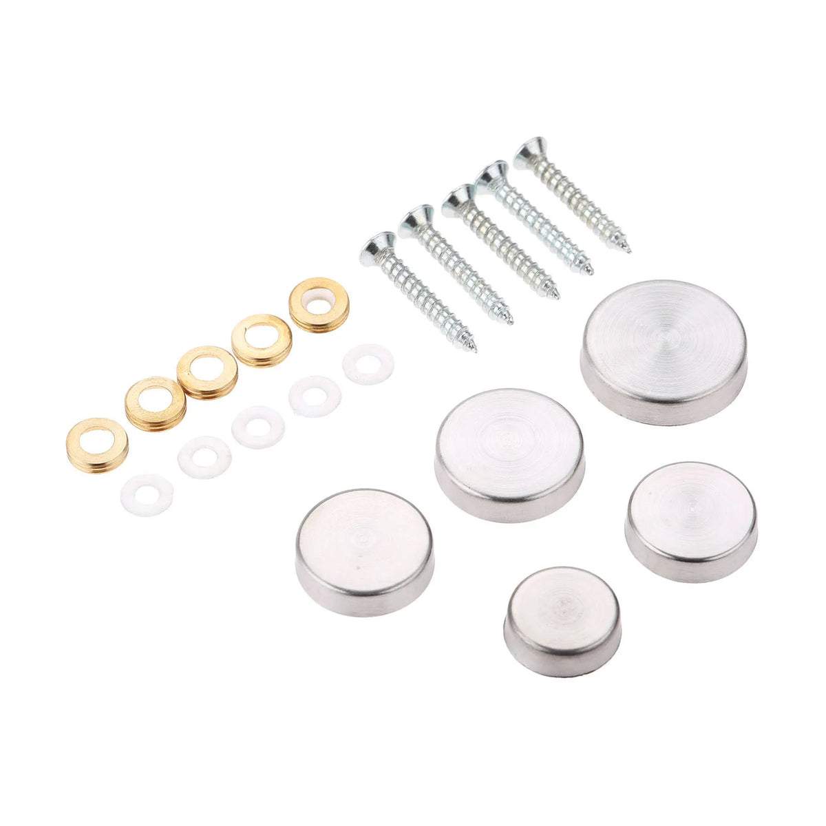 DRELD 20Pcs Stainless Steel Decorative Mirror Screw Cap Nails Screw Covers Fasteners & Hooks Furniture Hardware 16/18/20/22/25mm