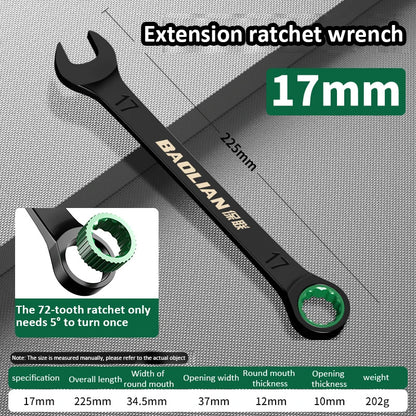 Dual-Purpose Wrench Fast Plum Blossom Ratchet Wrench Industrial Grade 72 Tooth Labor-Saving, Fast and Durable Dual-use Wrench