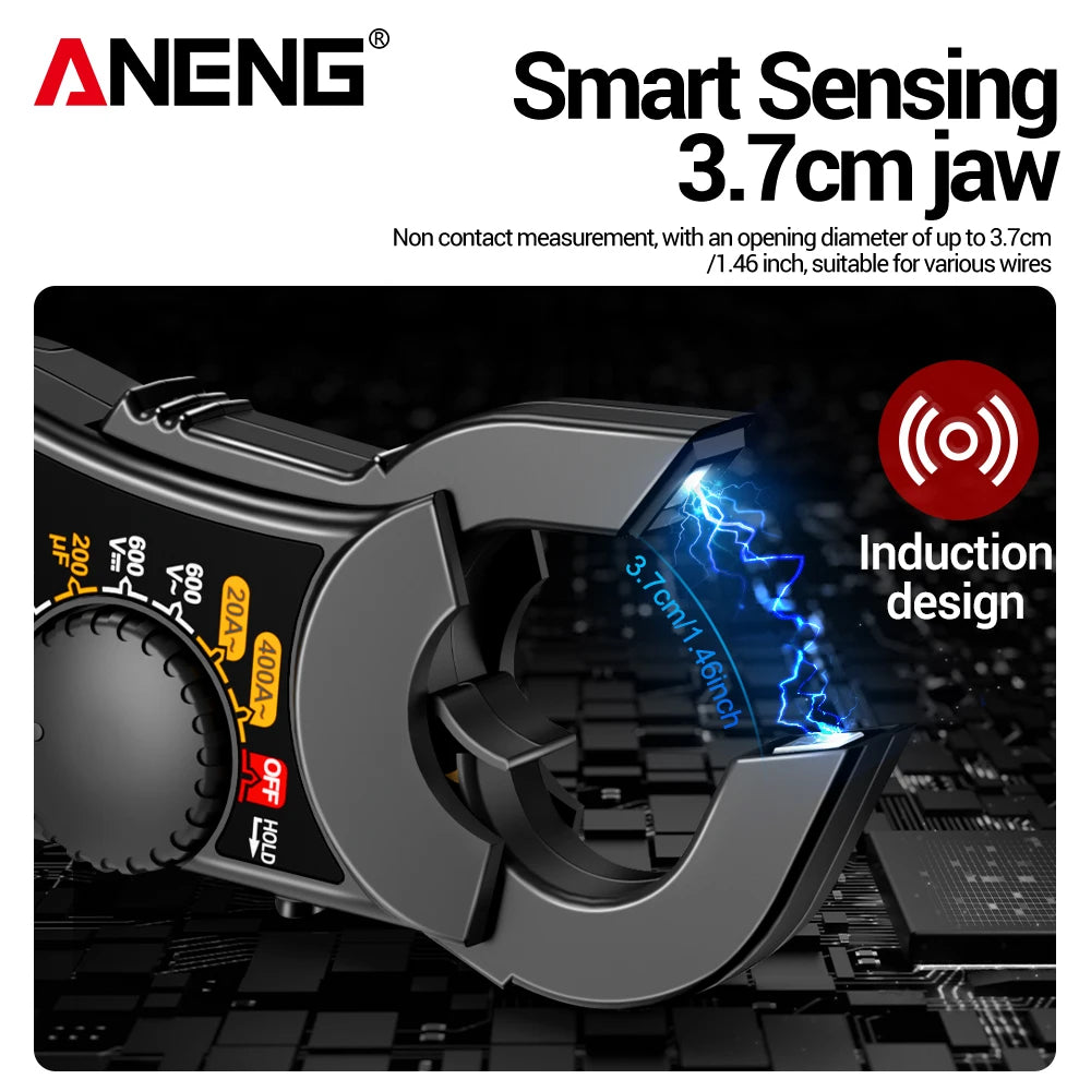 ANENG MT87 1999 Counts Clamp Multimeter AC/DC 600V Voltage 400A Current Resistance Tester with Data Hold Digital Clamp Meter