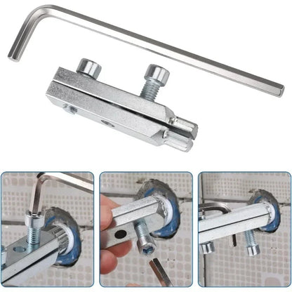 Pipe Stripped Screw Set, Water Faucet Broken Wire Extractor & Stainless Steel Wrench Handle Damaged Nipple Easy Out Remover Tool