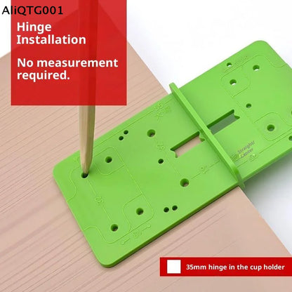 Woodworking Hinge Hole Drilling Guide Boring Jig Drill Template Locator Tool for Precise Cabinet & Furniture Making
