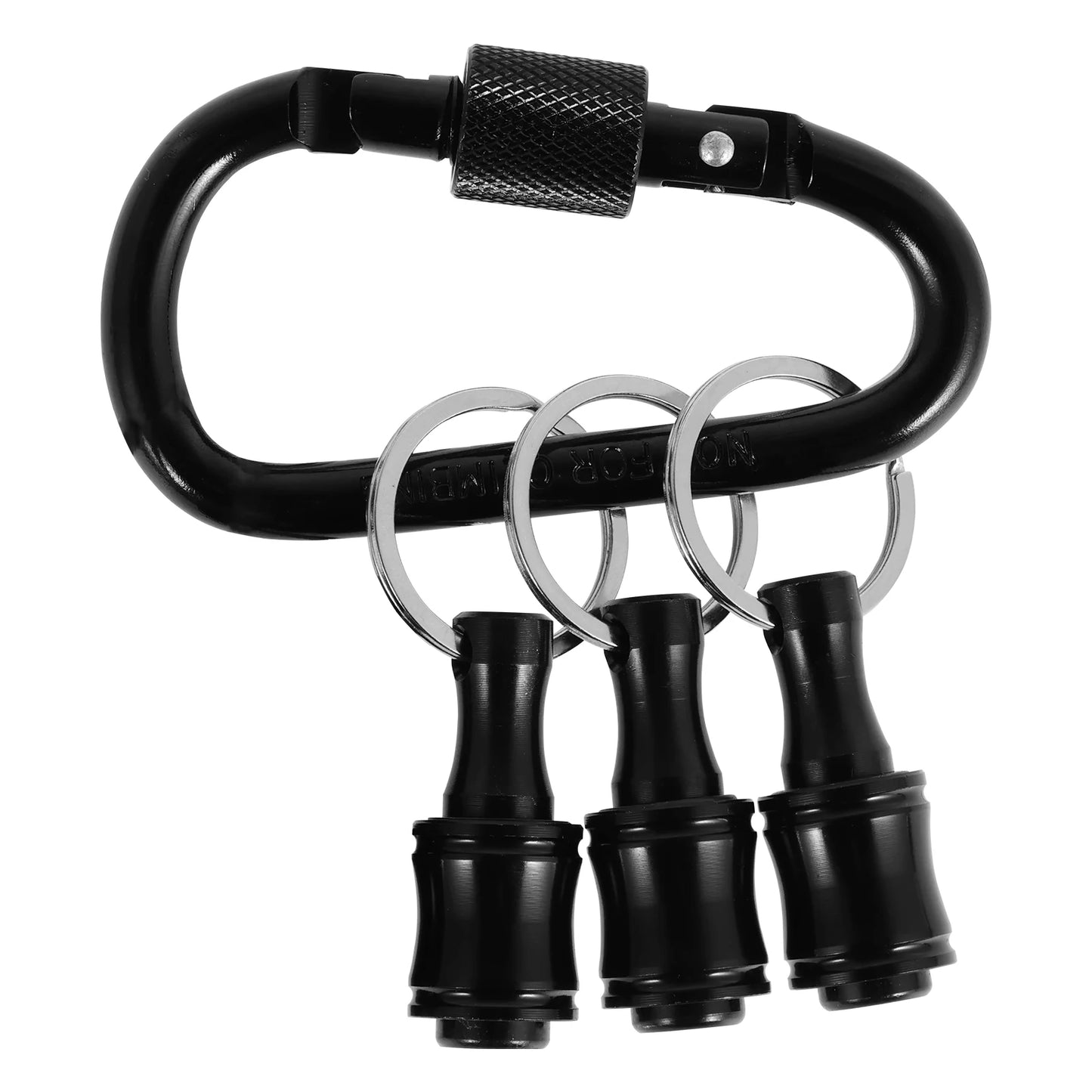 Bit Holder With Carabiner 1/4"Hex Shank Alloy Screwdriver Bits Holder Quick-change Extension Bar Keychain Drill Screw Adapter