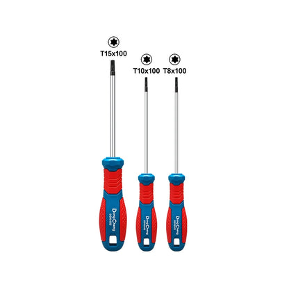 Torx Screwdriver Set T8 T10 T15 T20 T25 T27 T30 T40 CR-V Chrome Vanadium Magnetic Tip Anti Rust TPR Handle High Torque Star Tool