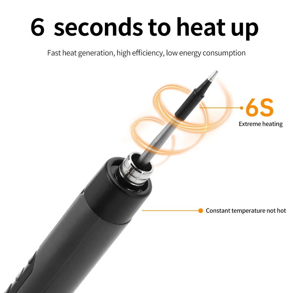Soldering Iron Mini Small Soldering Iron Set Portable Household Type-C Interface 600mAh Battery Adjustable Temperature