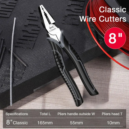 Multi-Functional Pliers Set 6-9 Inch Wire Cutter Needle Nose