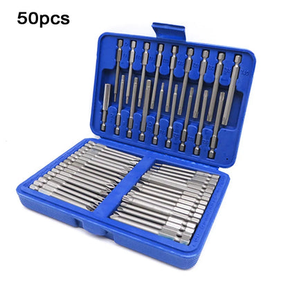 50 extra long screwdriver sets with 75mm safety screwdriver heads, Torx star shaped hexagonal wrench heads, fully automatic han