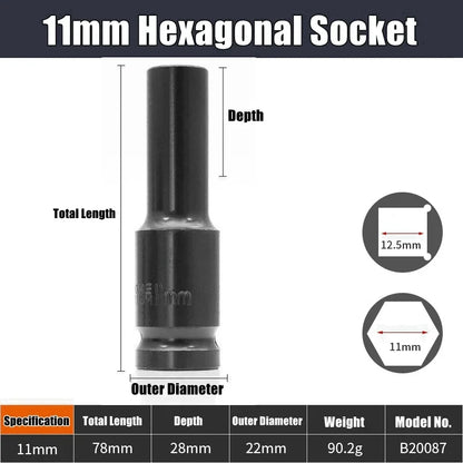 1/2" Drive Deep Impact Socket Drive Metric Wrench Socket Deep Impact Socket Pneumatic Wrench Head Tire Removal Tools