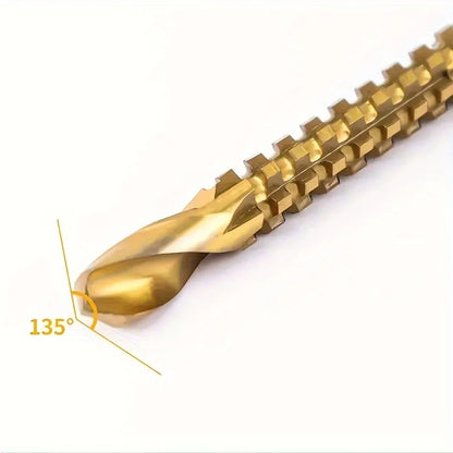 6pcs Titanium-Coated High-Speed Steel Drill Bit Set - Durable, Efficient for Electric Drills